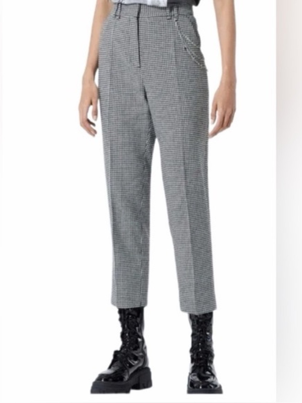 The Kooples Wool blend Houndstooth High Waisted Pant